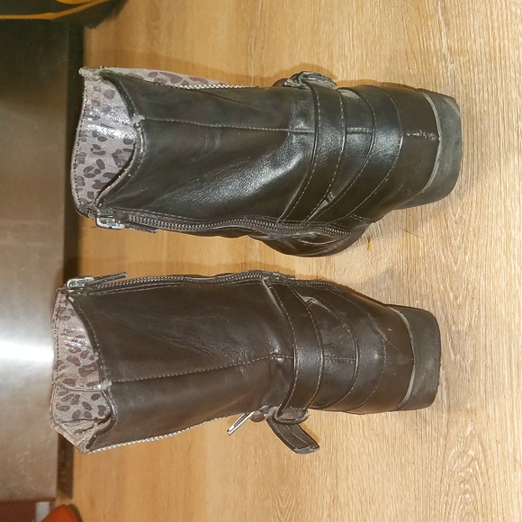 Girls Black leather cowboy boots size 12 - Picture 4 of 6